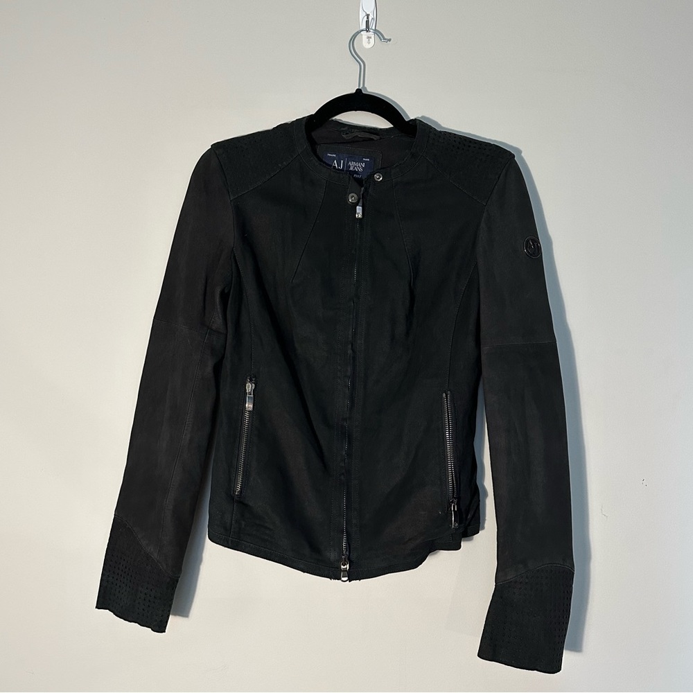 ARMANI JEANS SUEDE BOMBER JACKET
